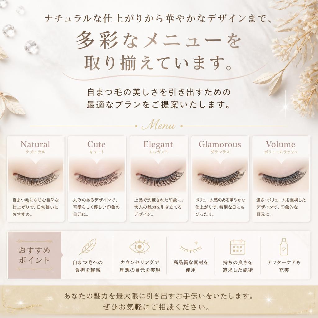 豊富なメニューでお好みに応じた仕上がり
