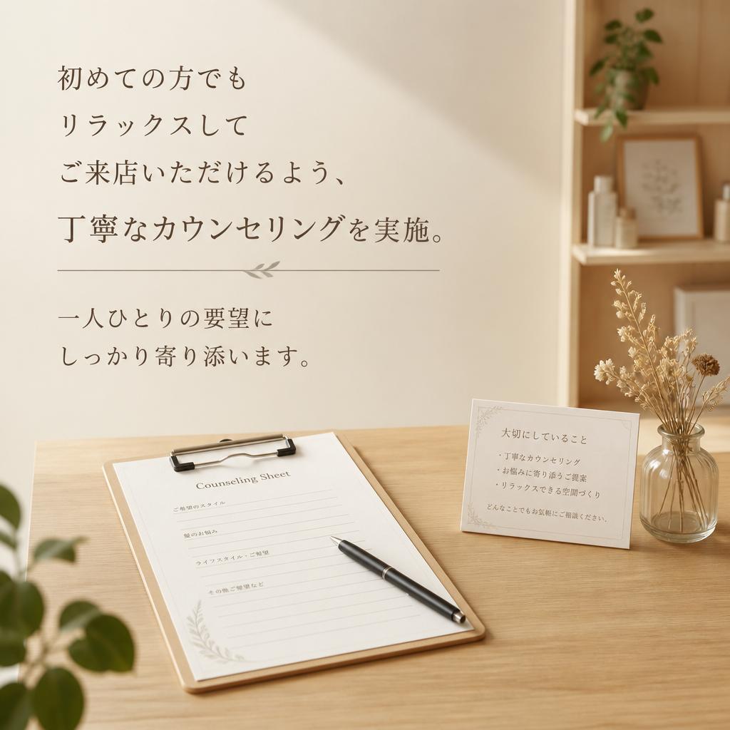 初めての方も安心のカウンセリング