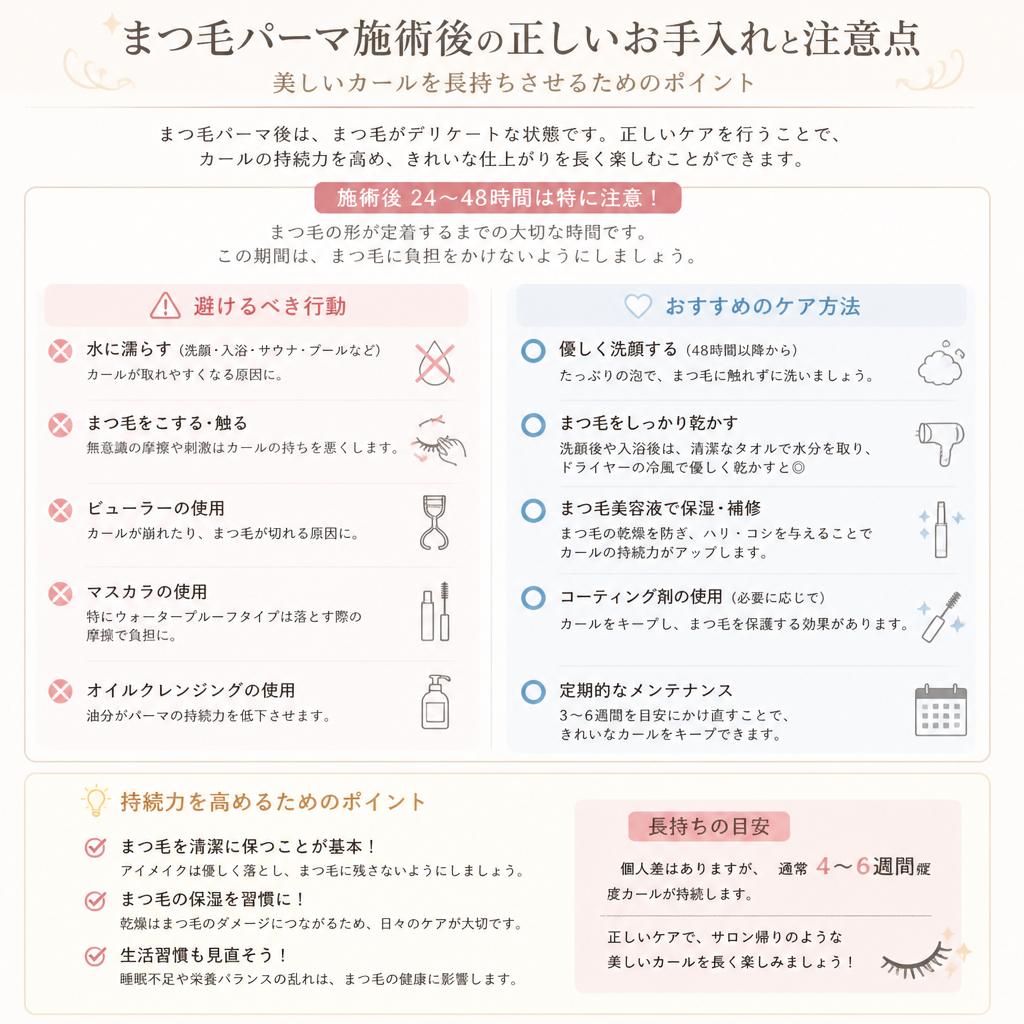 施術後のケアと注意事項